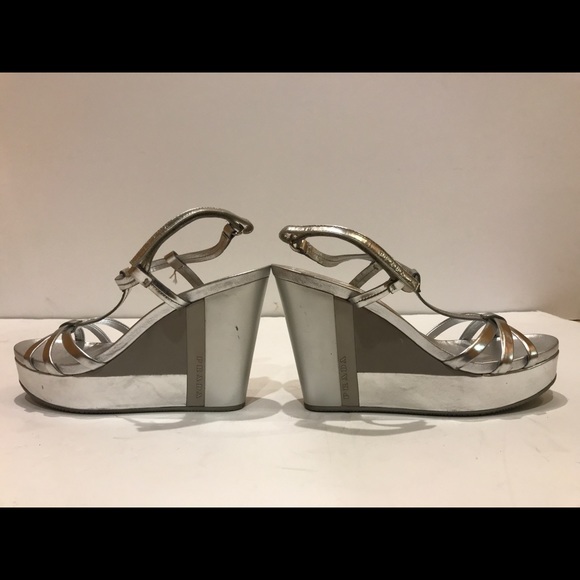 Authentic Silver Prada wedges - Picture 7 of 8